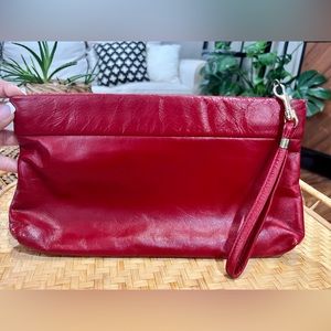 Vintage SAS Red Clutch Wristlet with snap in keychain